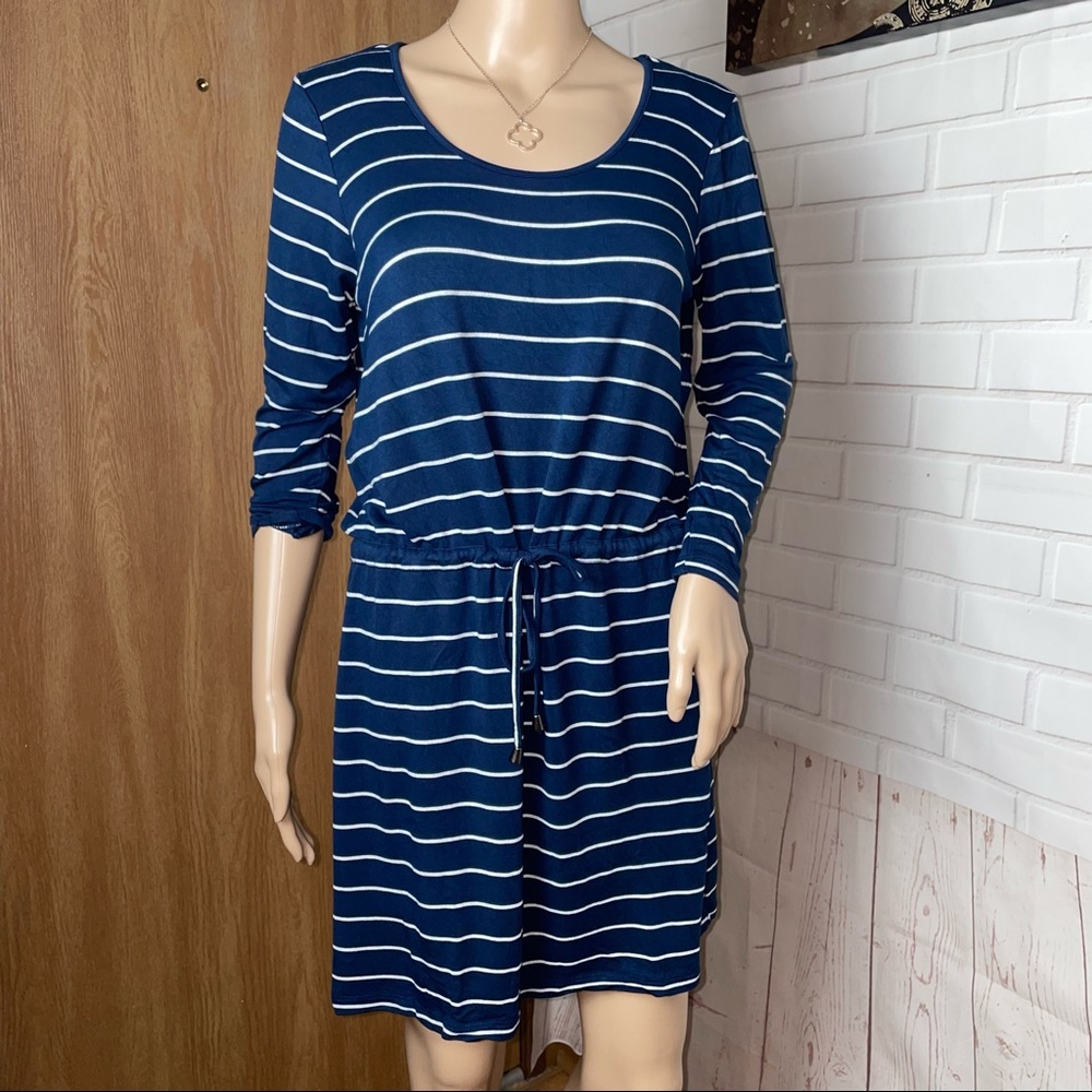 💜POROPHROSE Stripe Drawstring Dress (s)